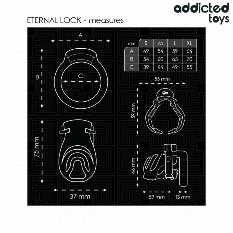 ADDICTED TOYS LOCKED - ETERNAL LOCK PENIS CAGE 9 CM