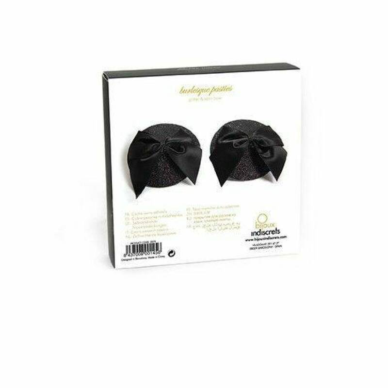 BIJOUX INDISCRETS - BURLESQUE SHINY NIPPLE COVERS WITH BOW