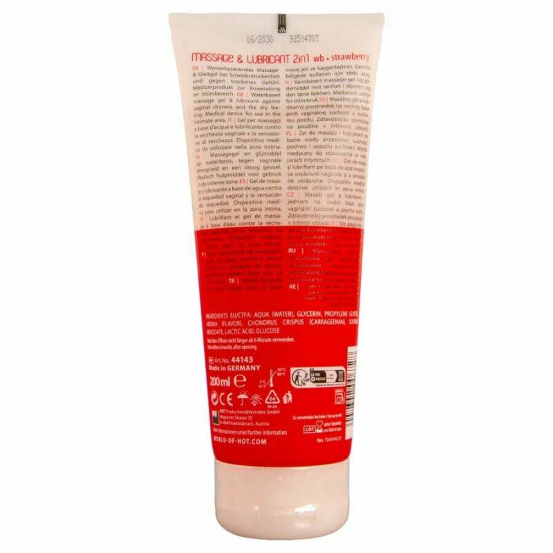HOT - MASSAGE & GLIDE GEL 2IN1 STRAWBERRY 200 ML
