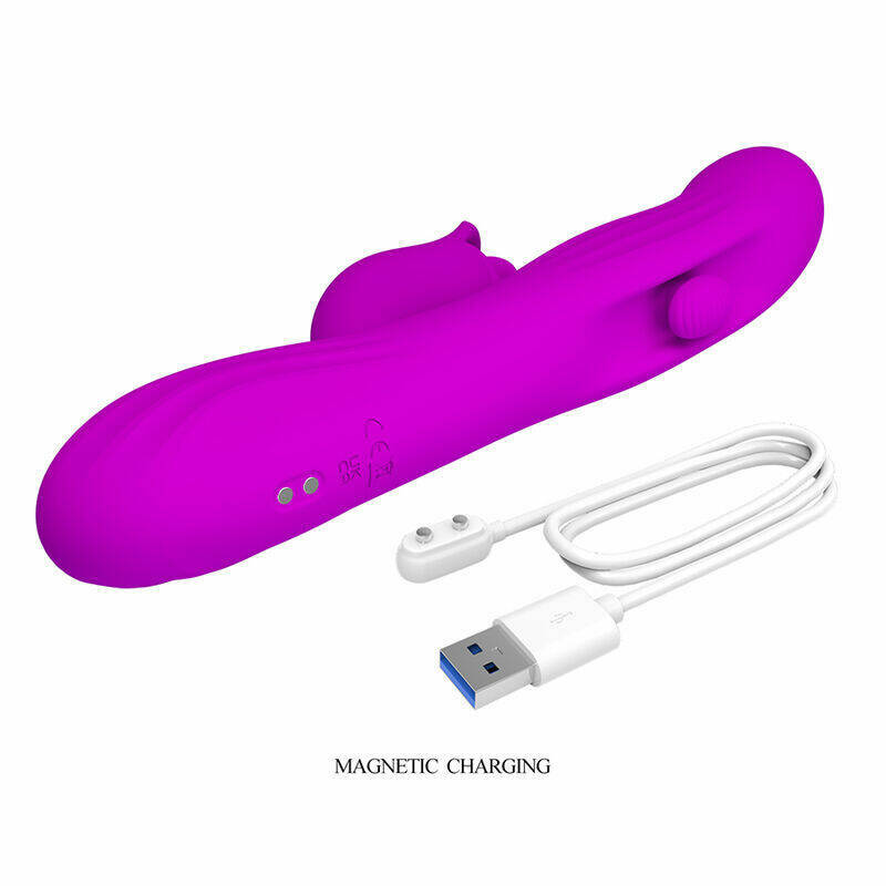 PRETTY LOVE - YALANDA RABBIT OSCILLATING VIBRATOR WITH LED DISPLAY PURPLE