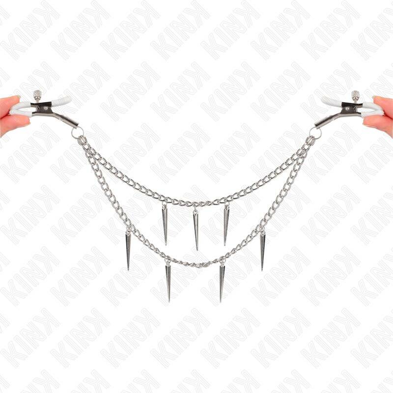 KINK - NIPPLE CLAMPS WITH SPIKES CHAINS 30 CM