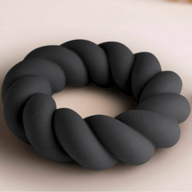 ROCKS-OFF - TWIST BLACK SILICONE MASTURBATOR RING