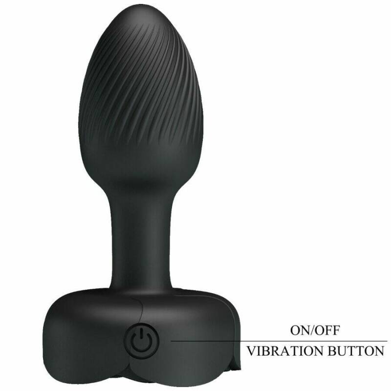 PRETTY LOVE - OLMAN ANAL PLUG WITH  LED LIGHT BLACK 8.8 CM