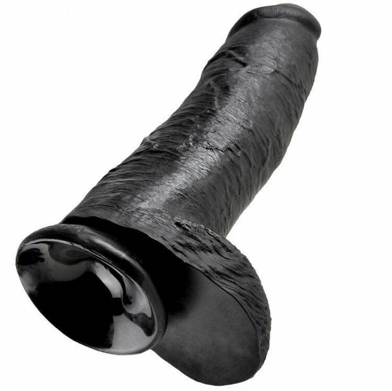 KING COCK - DILDO BLACK WITH BALLS 30.48 CM
