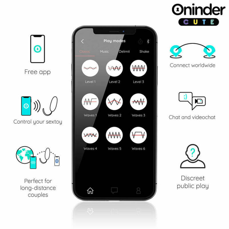 ONINDER CUTE - LOVE PLEASURE VIBRATING EGG - ROTATING SILICONE GEMS - FREE GLOBAL APP