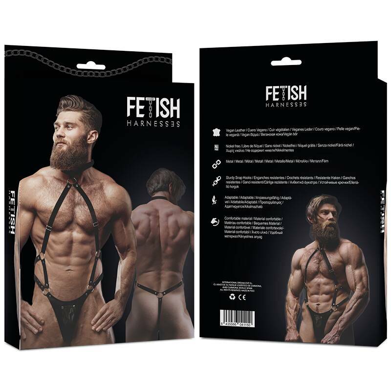 FETISH SUBMISSIVE ATTITUDE - MENS ECO-LEATHER JOCK STRAP HARNESS