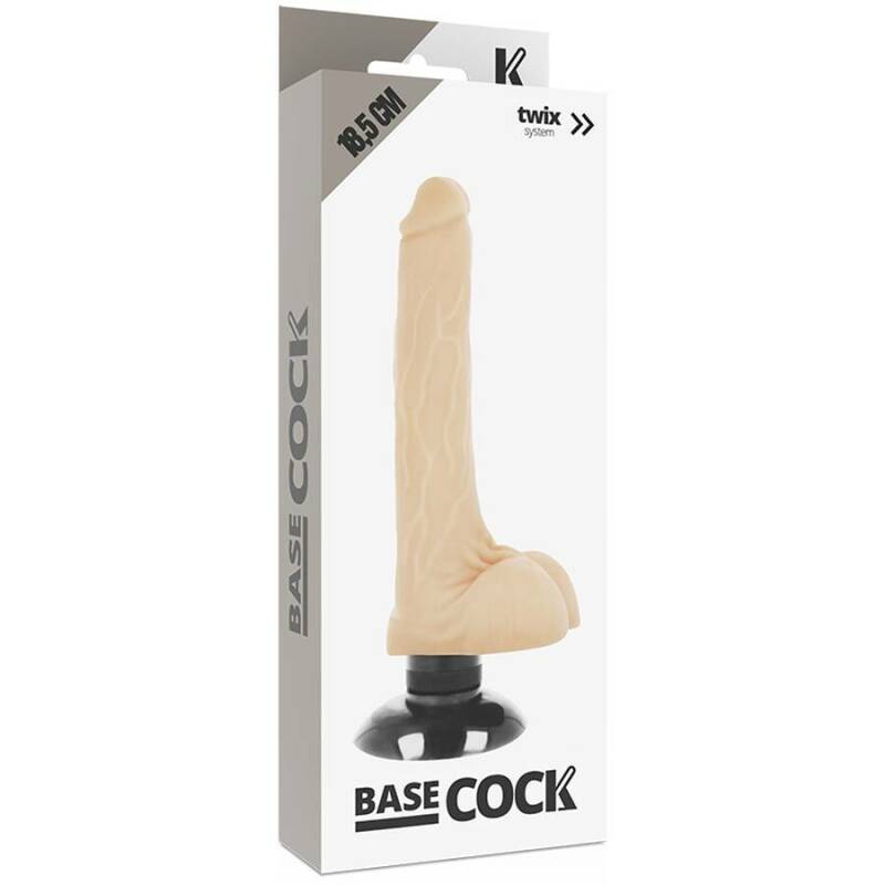 BASECOCK - REALISTIC VIBRATOR 2-1 FLESH 18.5 CM -O- 4 CM
