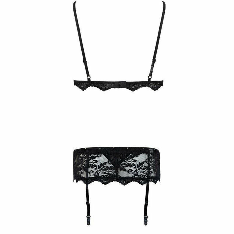 LIVCO CORSETTI FASHION - BELITA LC 90231 BRA + PANTY + GARTER BELT BLACK L/XL