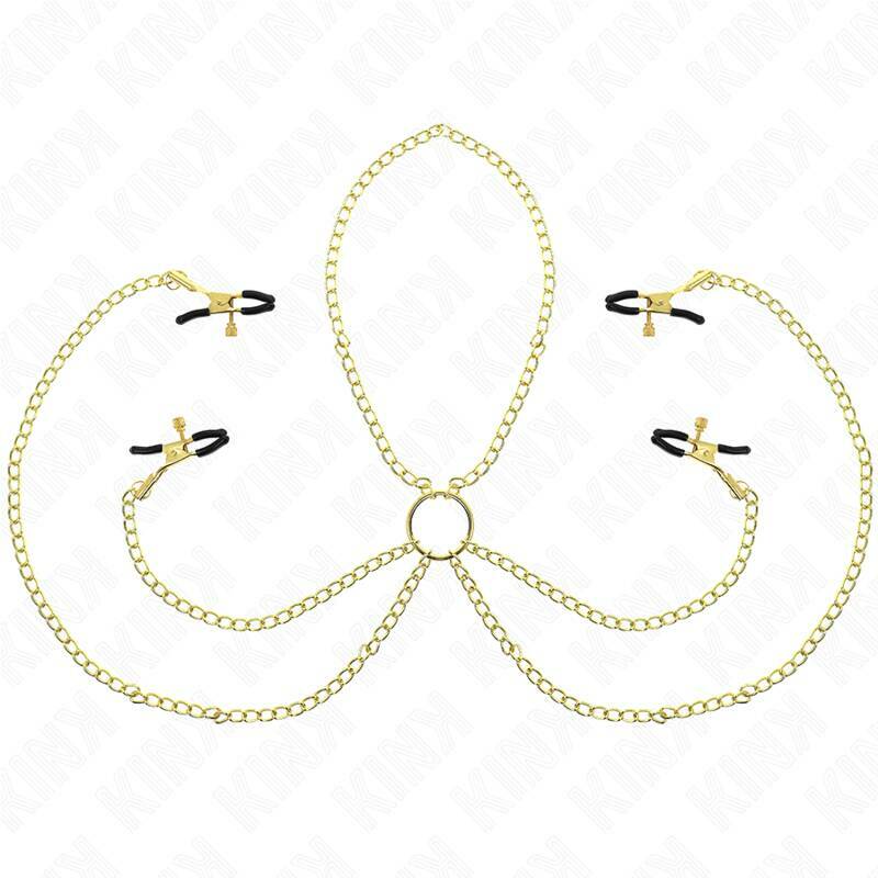 KINK - 4 NIPPLE AND CLIT CLAMPS ADJUSTABLE GOLD