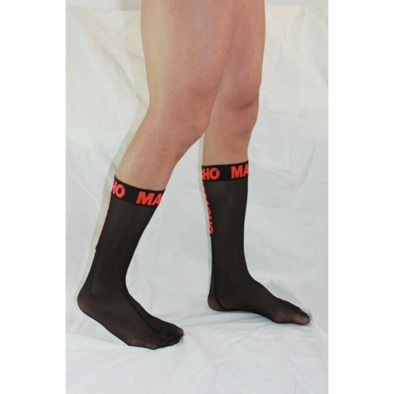 MACHO - THIN SOCKS ONE SIZE BLACK/RED