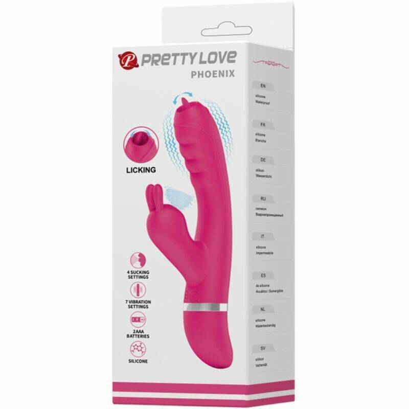 PRETTY LOVE - PHOENIX MULTIFUNCTION RABBIT VIBRATOR PINK