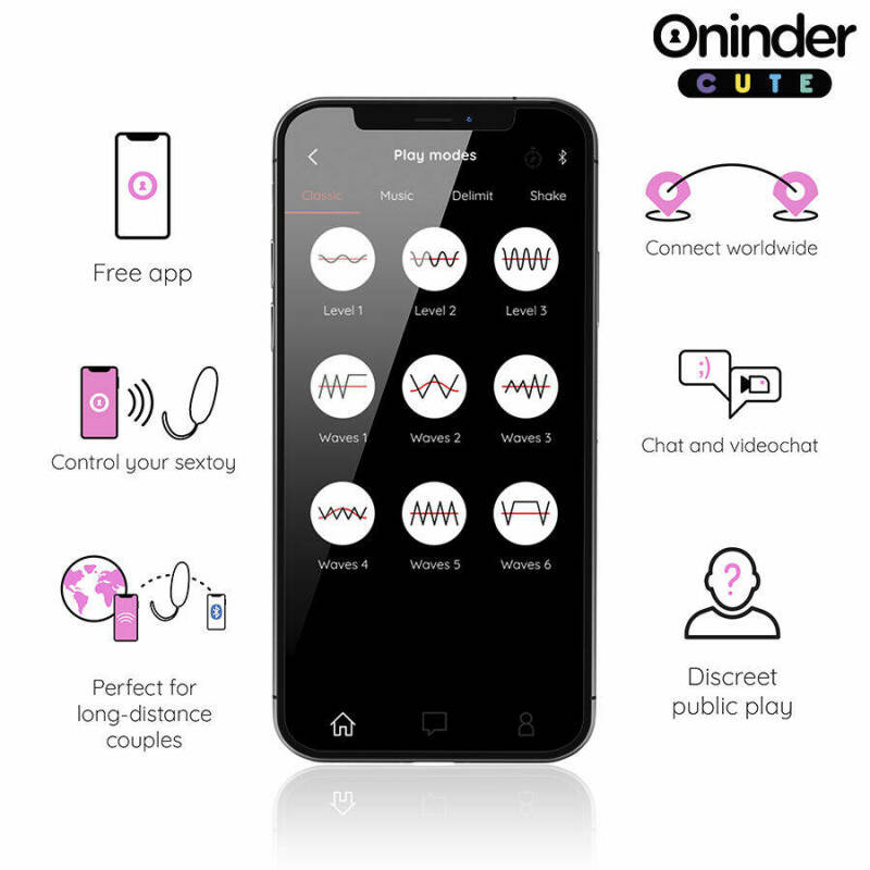 ONINDER CUTE - LOVE PLEASURE 360° VIBRATING-ROTATING SILICONE EGG - FREE GLOBAL APP