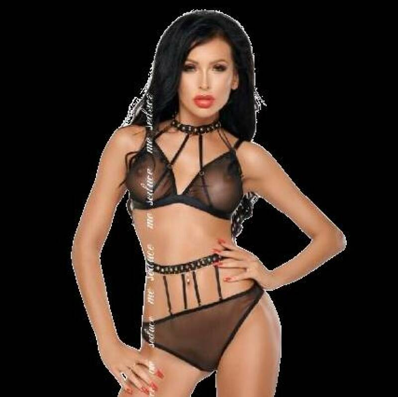ME-SEDUCE - DOTTY SET TWO PIECES BLACK L/XL