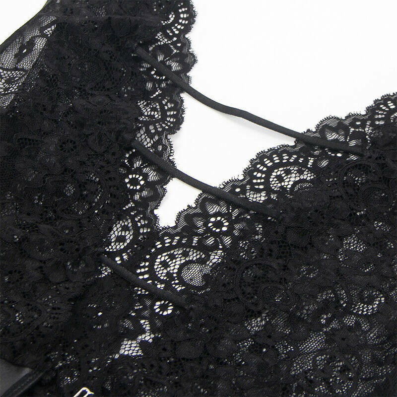 SUBBLIME - 954390 SEXY BODY WITH GARTER BELT BLACK L/XL