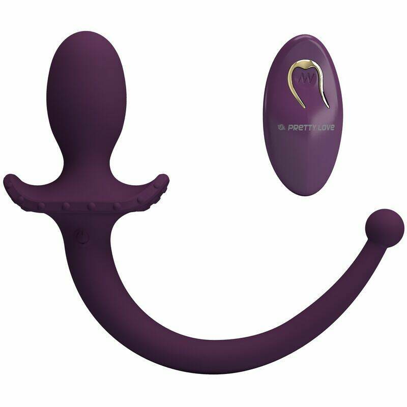 PRETTY LOVE - LIOEA VIBRATING ANAL PLUG WITH TAIL 12 FUNCTIONS PURPLE REMOTE CONTROL