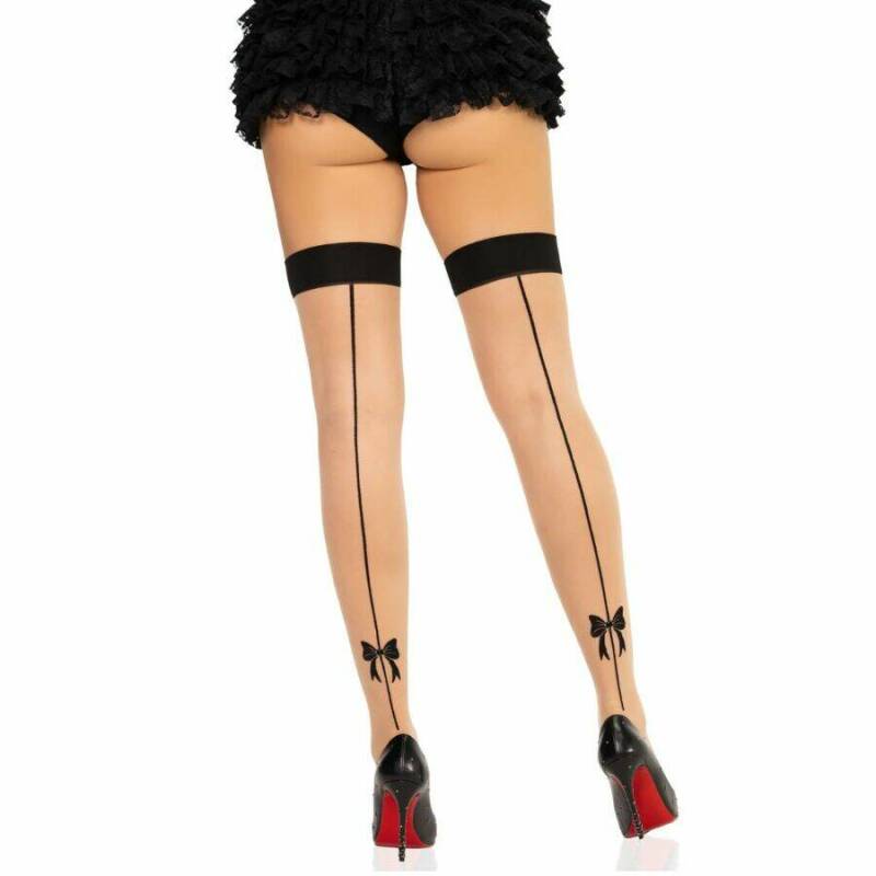 LEG AVENUE - 1963 SPANDEX BACKSEAM STOCKINGS BLACK - ONE SIZE