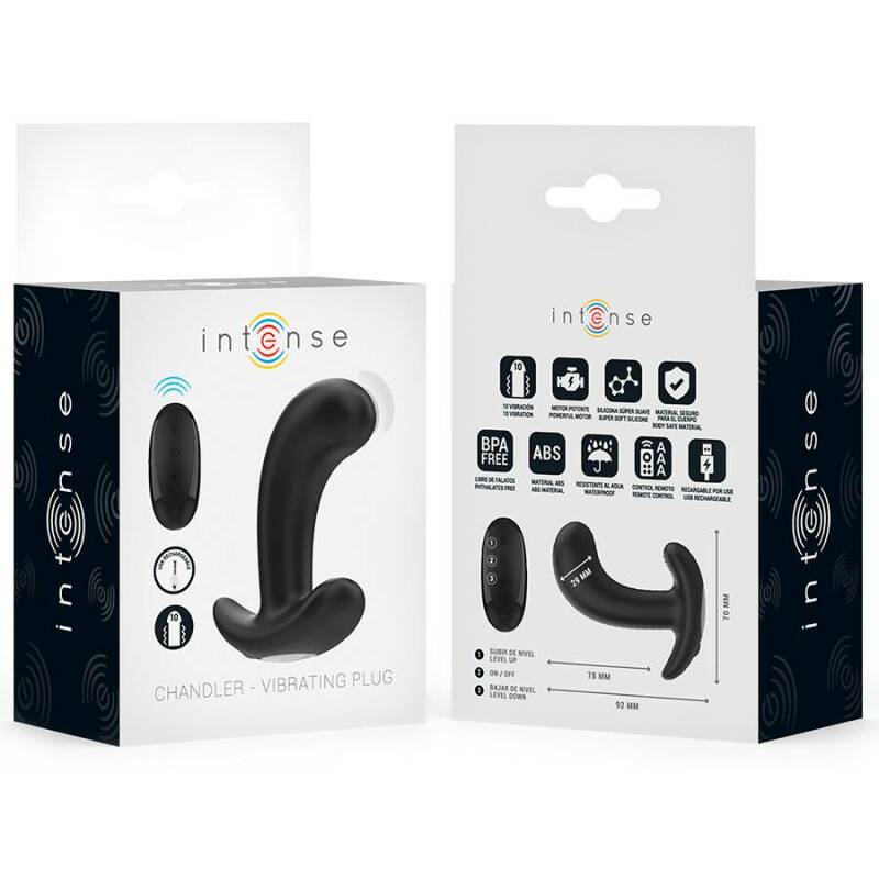 INTENSE - CHANDLER ANAL PLUG 10 VIBRATIONS BLACK REMOTE CONTROL