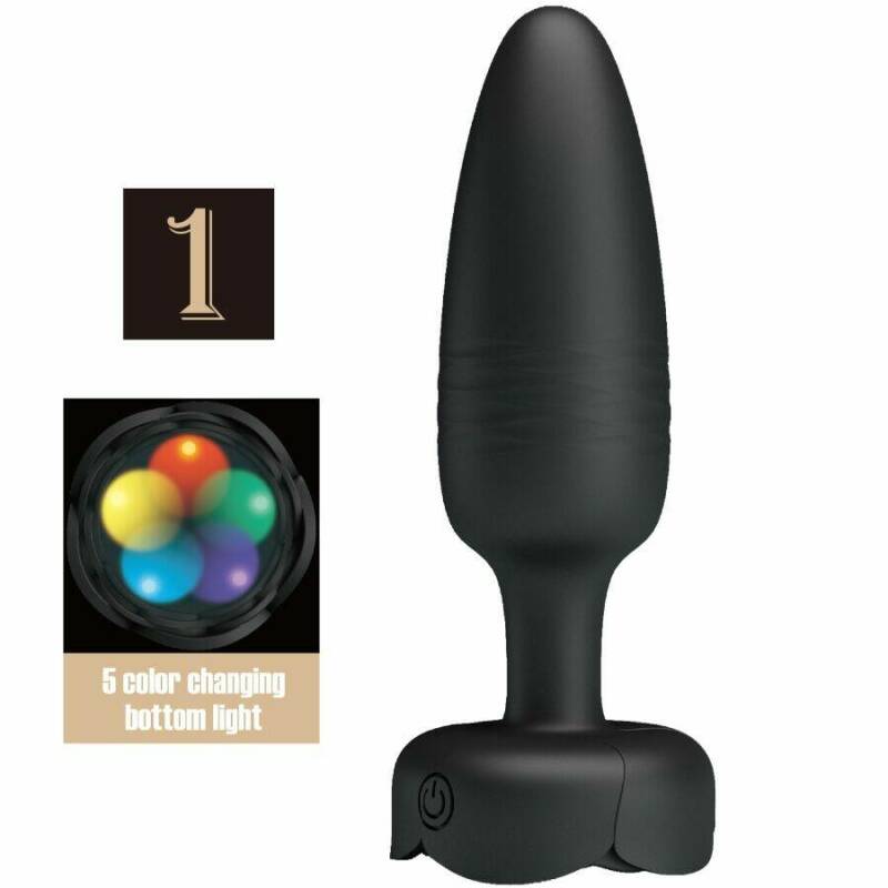 PRETTY LOVE - TARION ANAL PLUG WITH  LED LIGHT BLACK 12.5 CM