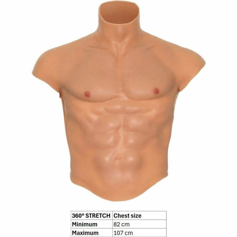 HIDDEN DESIRE - ALTER EGO SILICONE MALE TORSO SHIRT WITH ABS FLESH