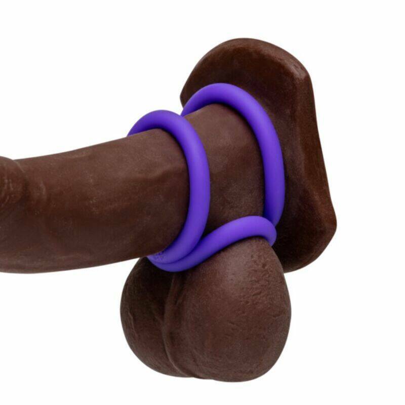ROMP - REMIX TRIO SET OF 3 PURPLE SILICONE PENIS RINGS