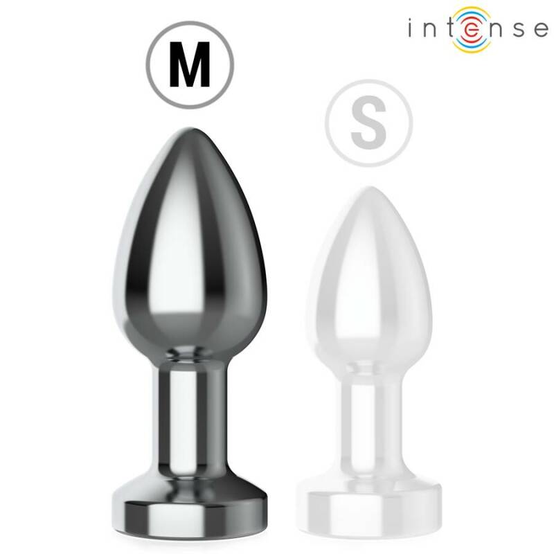 INTENSE - VIBRATING METAL ANAL PLUG WITH LED LIGHTS AND REMOTE CONTROL - SIZE M