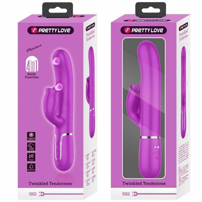 PRETTY LOVE - RABBIT VIBRATOR WITH LICKING FUCHSIA