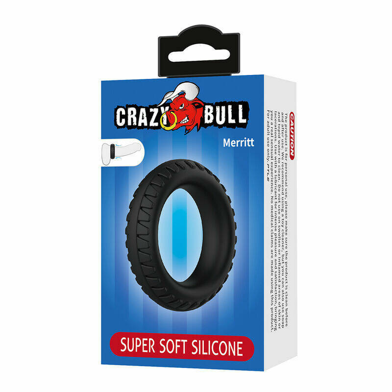 CRAZY BULL - MERRITT TEXTURED SILICONE COCK RING BLACK