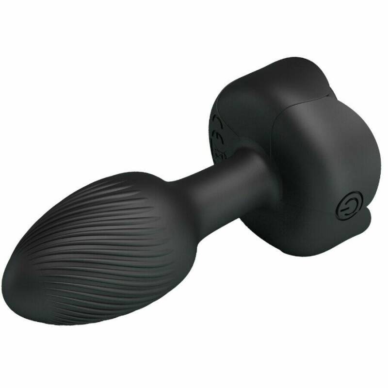 PRETTY LOVE - OLMAN ANAL PLUG WITH  LED LIGHT BLACK 8.8 CM