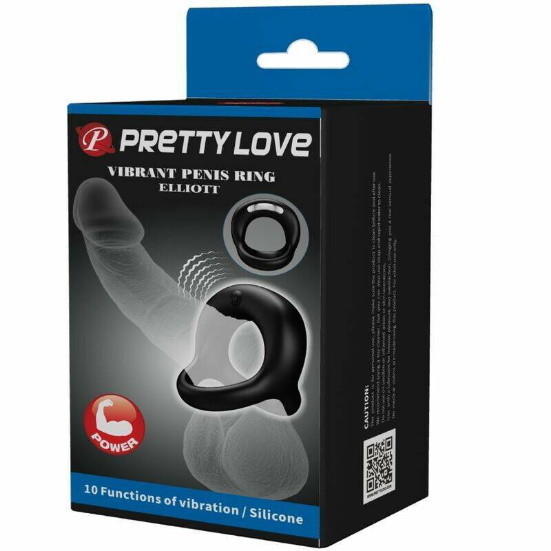 PRETTY LOVE - ELLIOTT  BLACK VIBRATOR RING