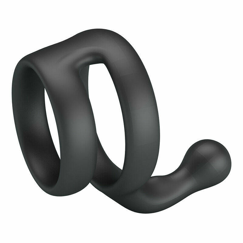 CRAZY BULL - YANCY DOUBLE COCK AND BALL RING BLACK