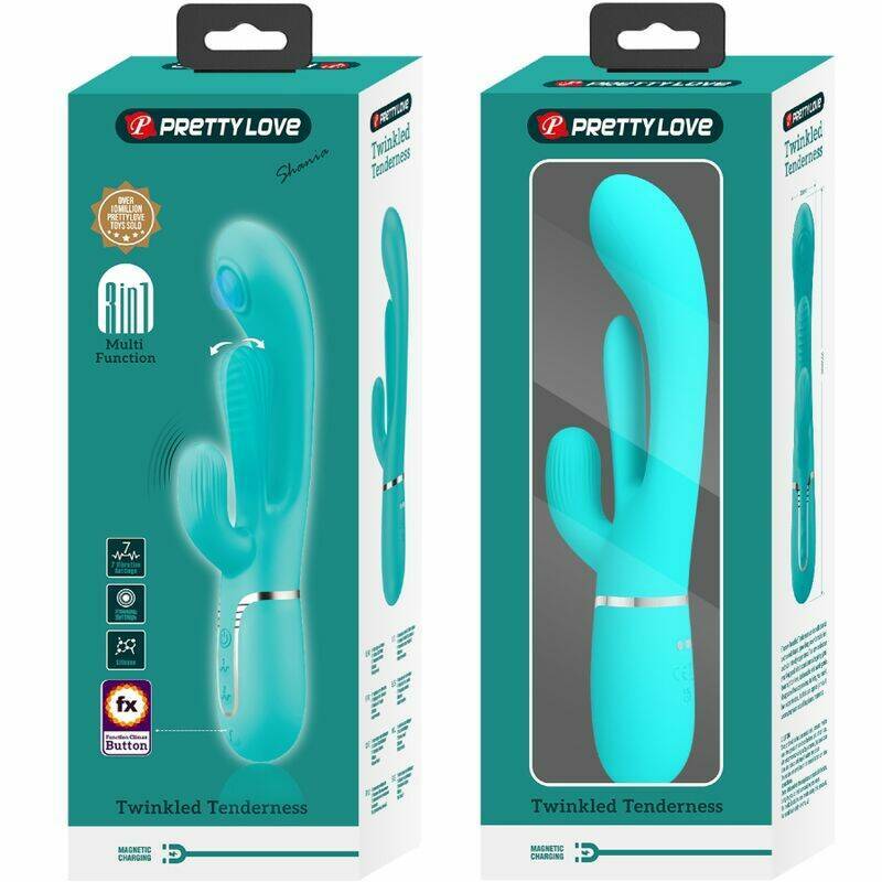 PRETTY LOVE - SHANIA TRIPLE RABBIT MULTIFUNCTION VIBRATOR 3 IN 1 BLUE