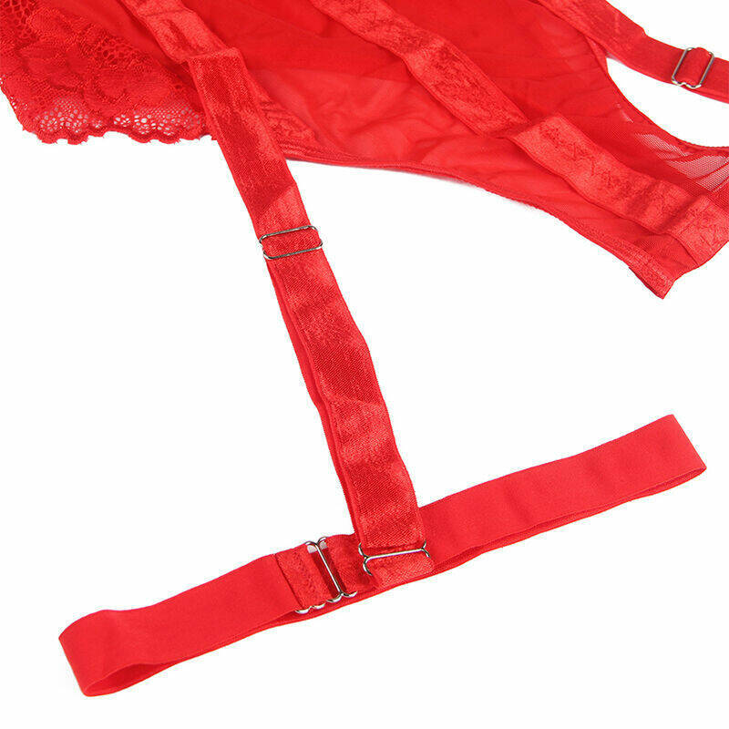 SUBBLIME - TEDDY WITH GARTER STRAP DETAIL CHEST RED S/M