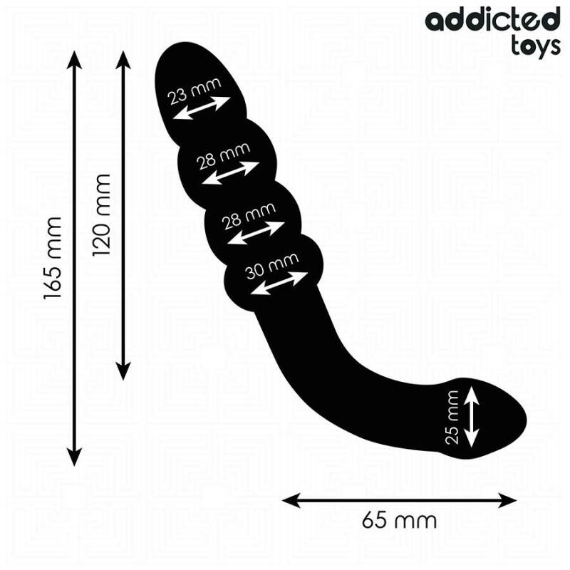 ADDICTED TOYS - DOUBLE ANAL MASSAGER SILICONE 16.5 CM