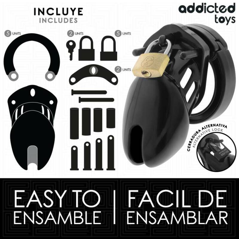 ADDICTED TOYS LOCKED - OBSIDIAN HOLD PENIS CAGE SIZE S