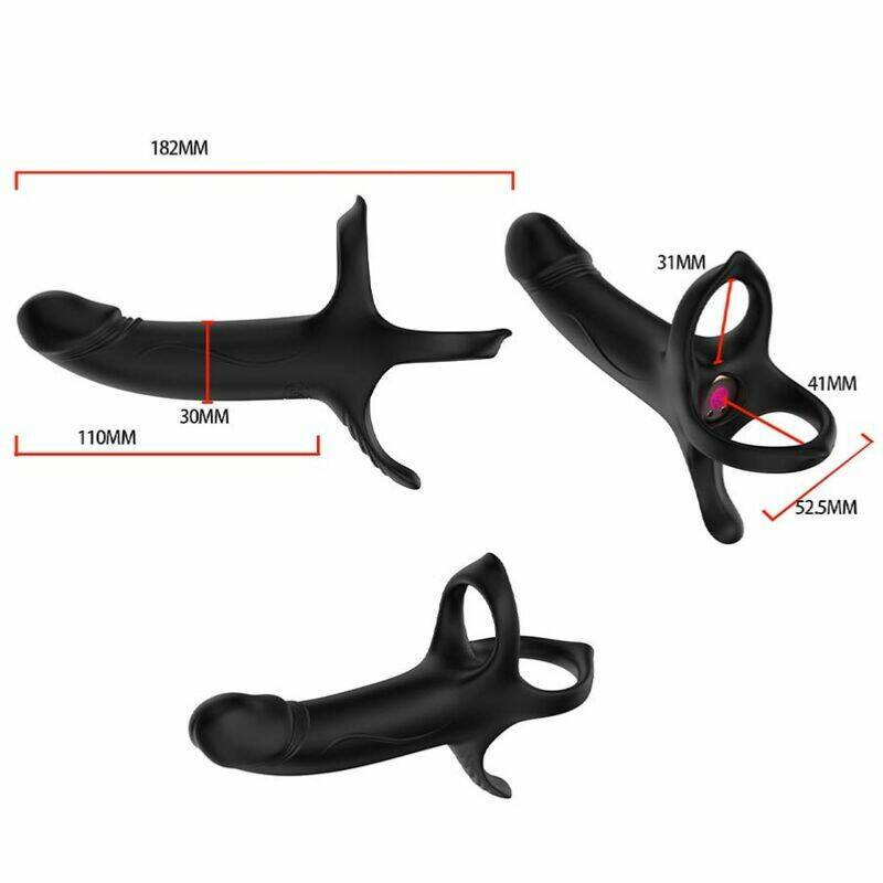 ARMONY - DILDO WITH RING & VIBRATOR REMOTE CONTROL BLACK