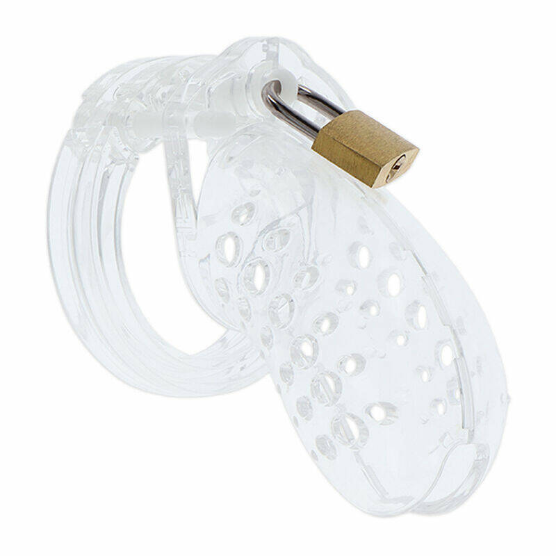 HIDDEN DESIRE - EXTREME CHASTITY COCK CAGE ACRYLIC ADJUSTABLE CLEAR