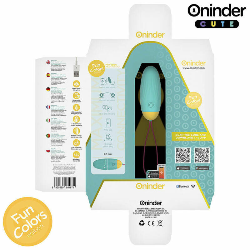ONINDER CUTE - LOVE PLEASURE VIBRATING EGG - ROTATING SILICONE GEMS - FREE GLOBAL APP