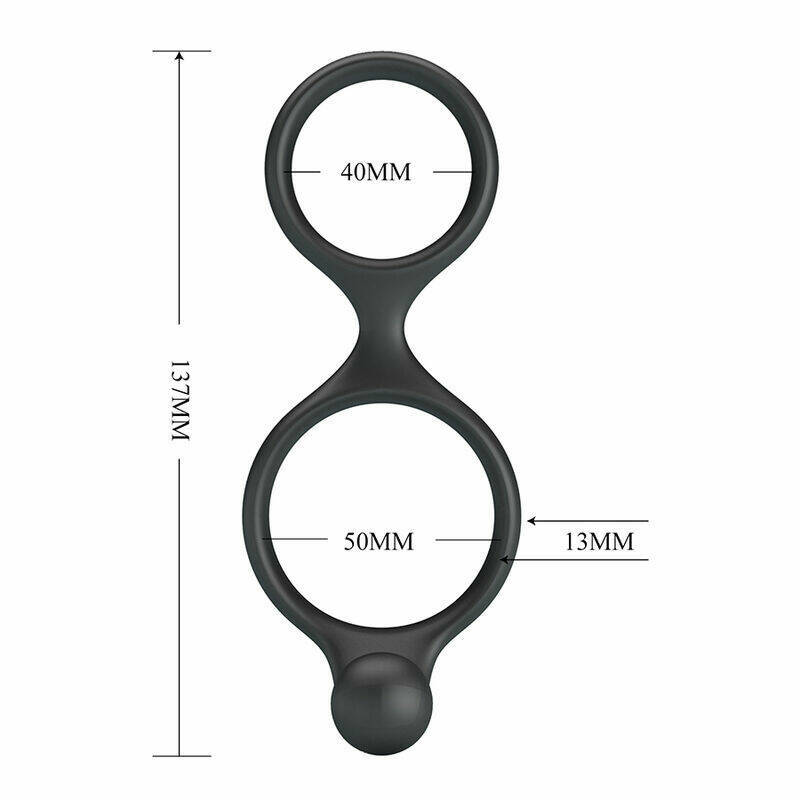 CRAZY BULL - FLORIAN DOUBLE COCK AND BALL RING BLACK