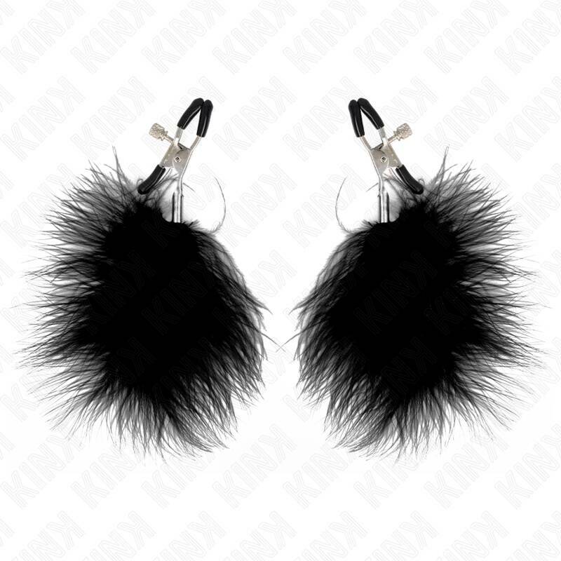 KINK - FEATHER NIPPLE CLAMP BLACK 7 CM