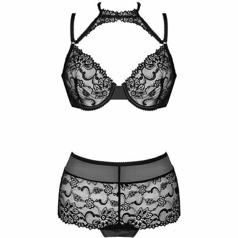 LIVCO CORSETTI FASHION - LINERA FOR THE SENSES COLLECTION SUJETADOR + PANTY NEGRO S/M