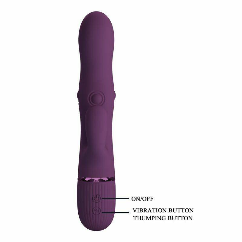 PRETTY LOVE - ZACH RECHARGEABLE THRUSTING RABBIT VIBRATOR 5+5 FUNCTIONS