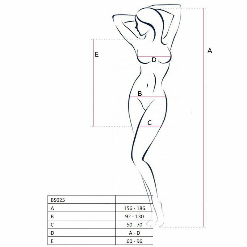 PASSION - WOMAN BS025 BODYSTOCKING BLACK DRESS STYLE ONE SIZE