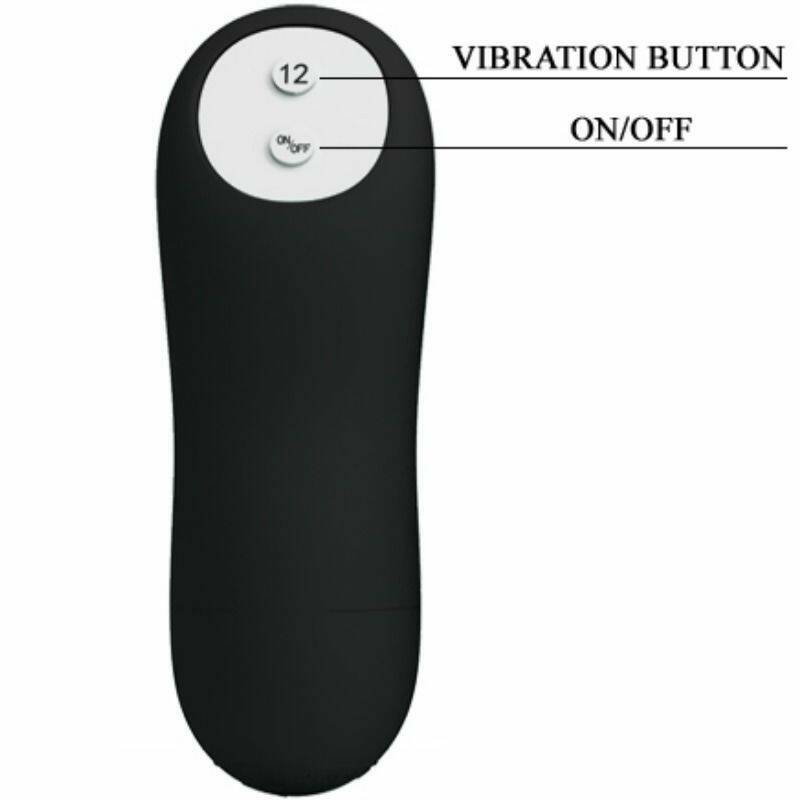 PRETTY LOVE - ANAL PLUG SILICONE EXTRA STIMULATION AND 12 VIBRATION MODES BLACK REMOTE CONTROL