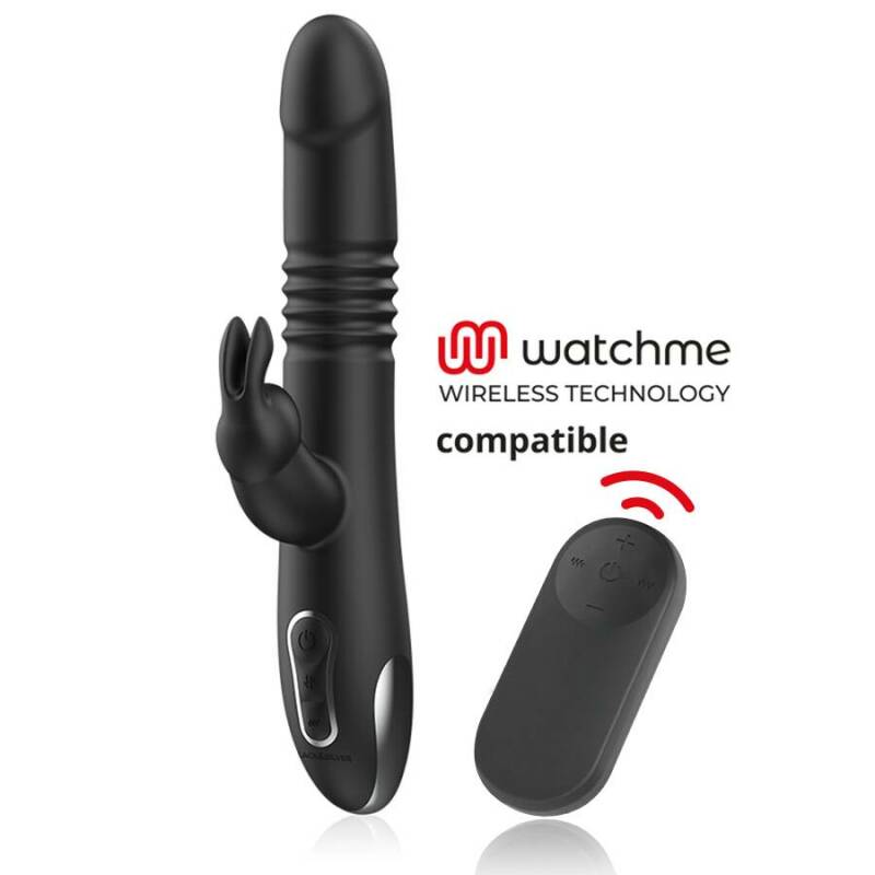 BLACK&SILVER - KENJI UP & DOWN RABBIT VIBRATOR + WATCHME REMOTE CONTROL