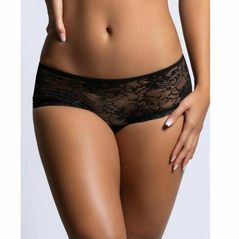 QUEEN LINGERIE - PANTIES DE ENCAJE FLORAL ABERTURA TRASERA S/M