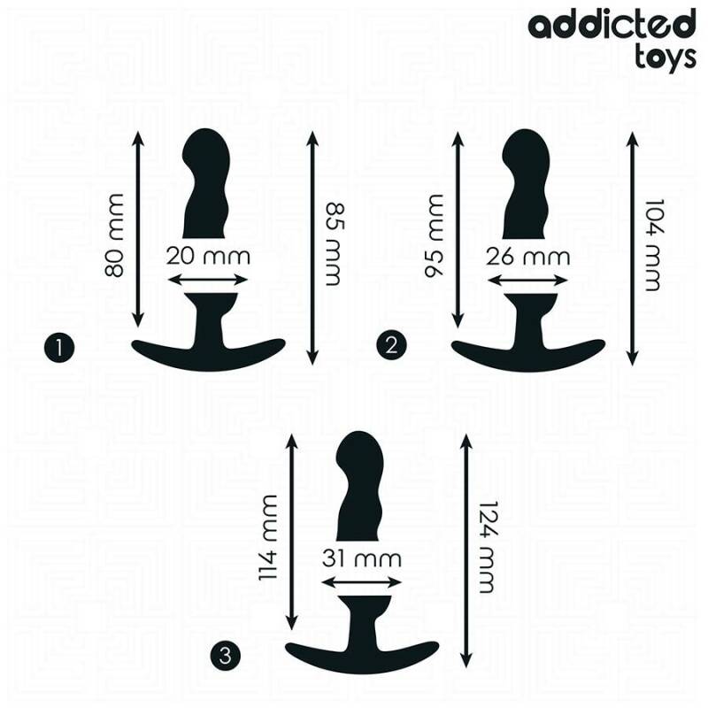 ADDICTED TOYS - SET OF 3 ANAL PLUG SILICONE MODEL 1