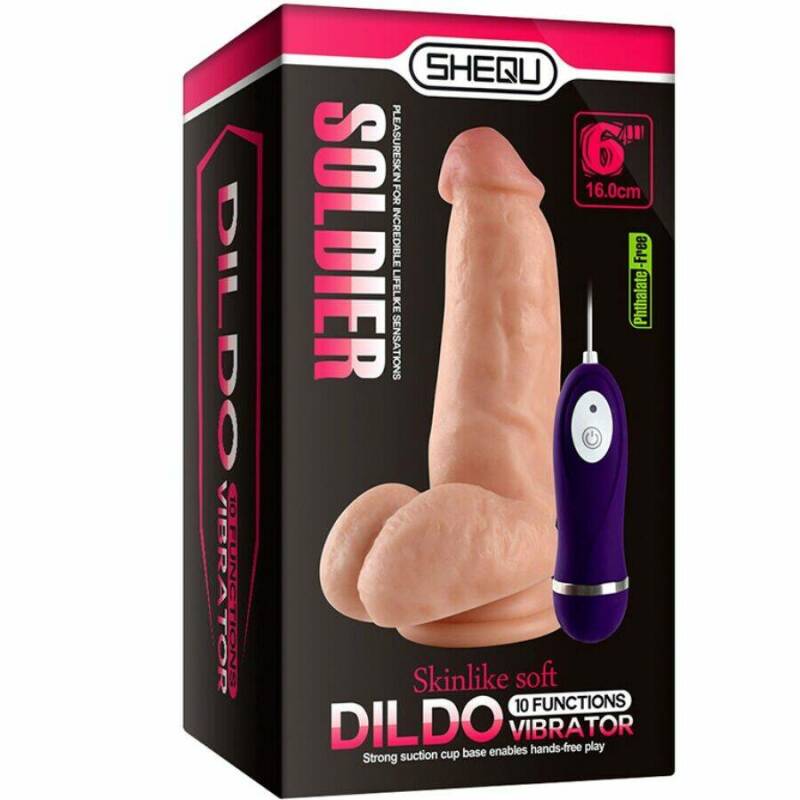SHEQU - SOLDIER VIBRATOR DILDO WITH REMOTE CONTROL 16 CM