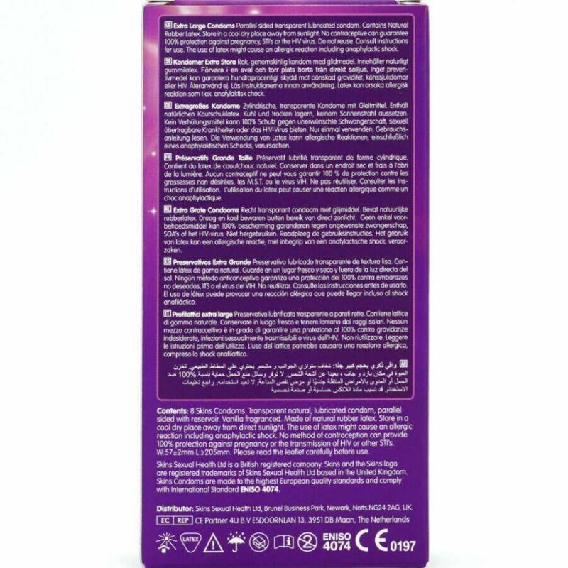 SKINS - EXTRA LARGE PREMIUM CONDOMS PACK 8