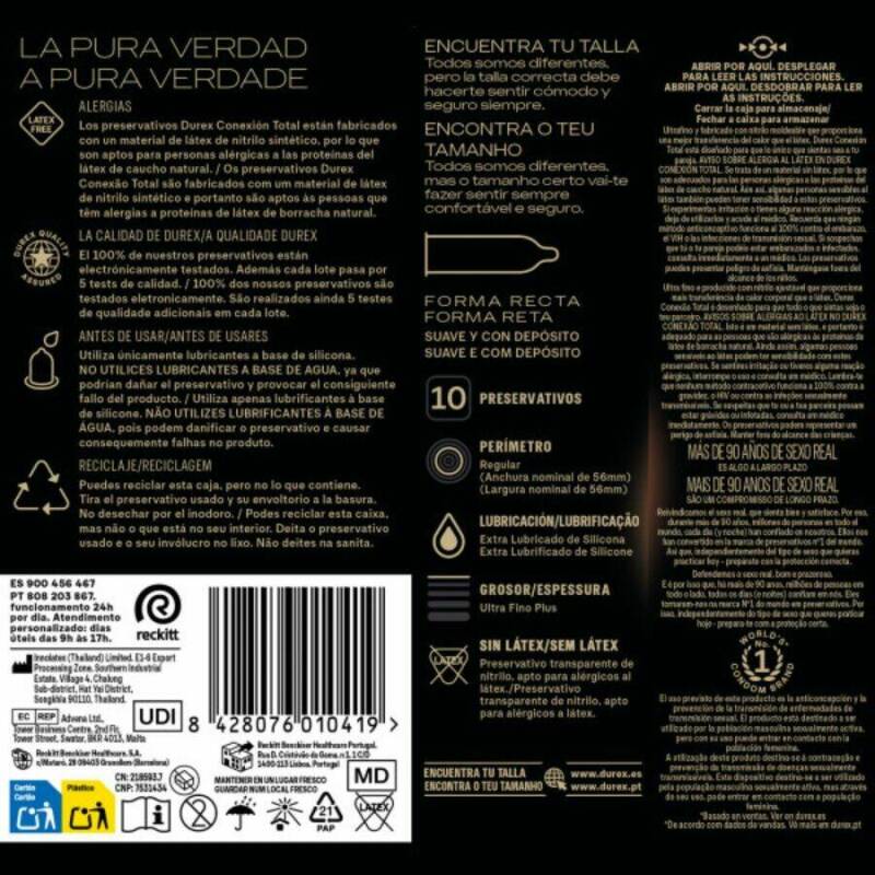 DUREX - TOTAL CONNECTION ULTRA FINE PLUS LATEX FREE 10 UNITS