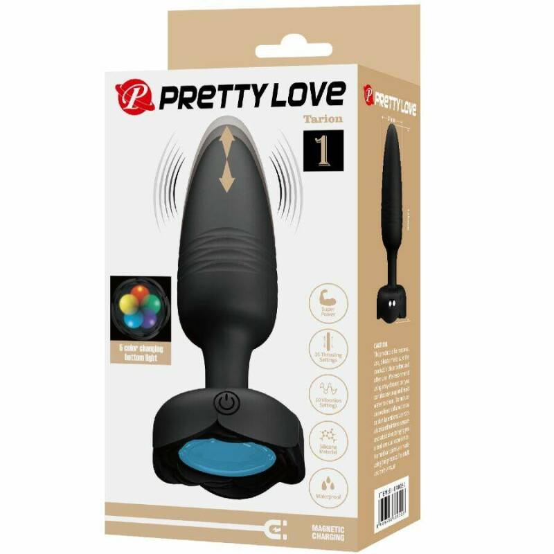 PRETTY LOVE - TARION ANAL PLUG WITH  LED LIGHT BLACK 12.5 CM